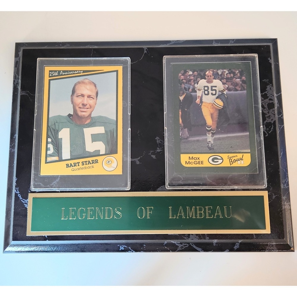 Legends of Lambeau Green Bay Packers Bart Starr & Max McGee Trading Cards Plaque